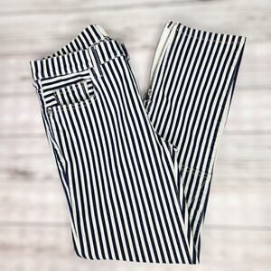 Current/Elliot Women's Cropped Lexton Navy Striped Jeans Size 26 Casual